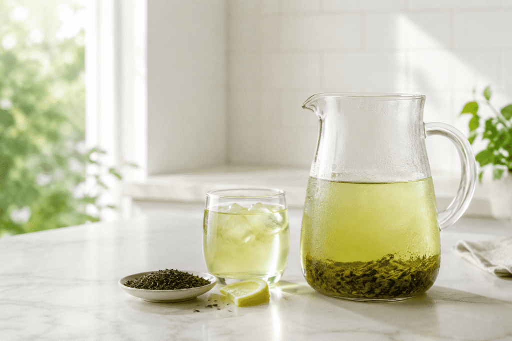 Cold water green tea infusion